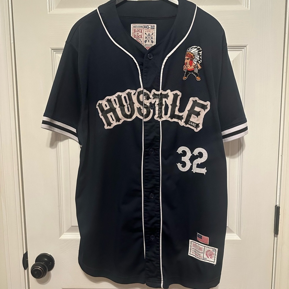 Hustle Gang Block By Block Button Up Jersey Size … - image 7